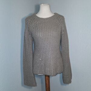 Elegant Gray Women's Crew Neck Sweater Size Small